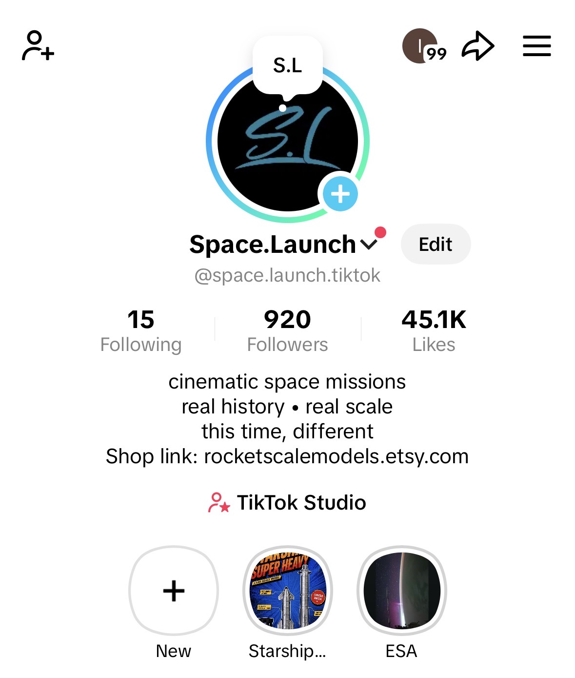 TikTok profile showing 920 followers