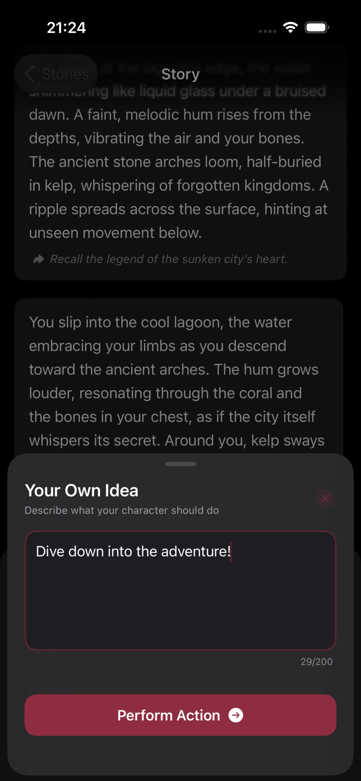Poeysia Storytelling own idea screen